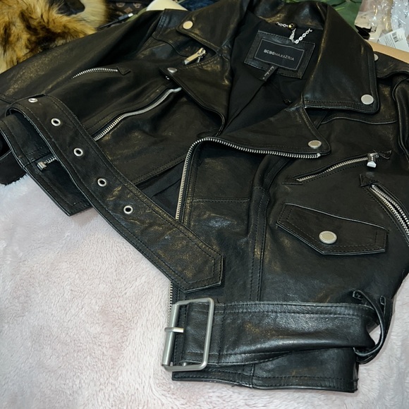 BCBG MAXAZRIA Black leather Jacket - Picture 6 of 10